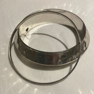 Pair of silver bangles